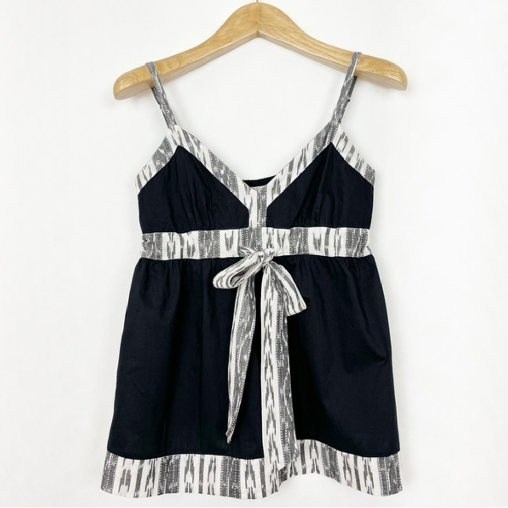 Element Black and White Tank Top Front Tie Adjustable Straps Size Medium